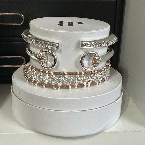 Bomb Party Jewelry - Chic Silver and Rose Gold Bracelet Set